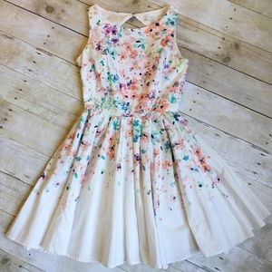 Lauren Conrad Off Floral Fit & Flare Dress